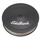 Edelbrock Air Cleaner Pro-Flo Series Round Steel Top Paper Element 14In Dia X 3 75In Dropped Base