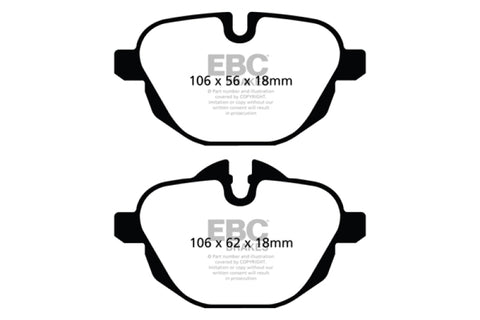 EBC 11+ BMW X3 2.0 Turbo (F25) Ultimax2 Rear Brake Pads