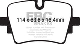 EBC 14+ Jaguar F-Type (Cast Iron Rotors Only) 5.0 Supercharged (490) Yellowstuff Rear Brake Pads