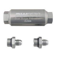 DeatschWerks 6AN 10 Micron 70mm Compact In-Line Fuel Filter Kit