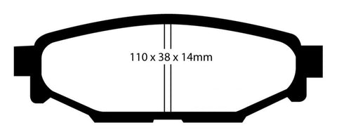 EBC 12+ Subaru BRZ 2.0 (solid rear rotors) Yellowstuff Rear Brake Pads