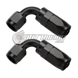 -4AN AN4 90 Degree Swivel Hose End Fitting Black for CPE Braided Hose (2 Pack)