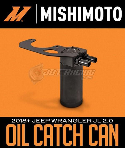 Brand new Black Mishimoto Baffled Oil Catch Can for Jeep Wrangler JL 2.0L 2018+