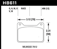 Hawk Willwood 7912 DTC-60 Race Brake Pads