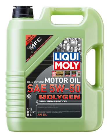 LIQUI MOLY 5L Molygen New Generation Motor Oil SAE 5W50