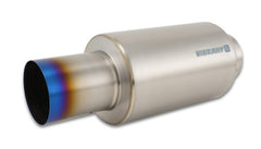 Vibrant Titanium Muffler w/Straight Cut Burnt Tip 4in Inlet / 4in Outlet