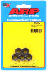 ARP 3/8-16 inch Black Coarse Hex Nut Kit (Pkg of 5) #200-8654