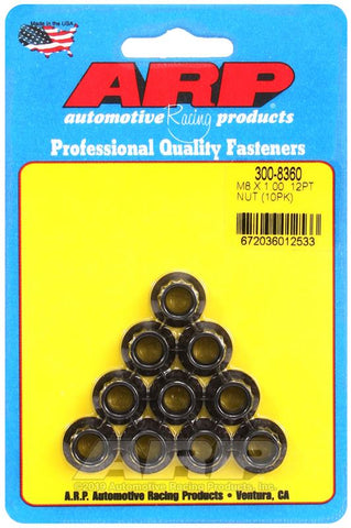 ARP M8 x 1.00 12pt Nut Kit (10 pack) #300-8360