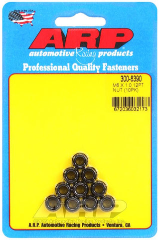 ARP M6 x 1.00 12pt Nut Kit (10 pack) #300-8390