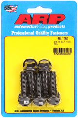 ARP 3/8in - 16 x 1.250 hex 7/16 Wrenching Black Oxide Bolts (5/pkg) #654-1250
