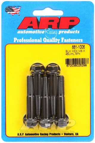 ARP M8 x 1.25 x 45 Hex Black Oxide Bolts (5/pkg) #661-1006