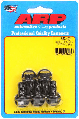 ARP M10  x 1.50 x 20 Hex Black Oxide Bolts (5/pkg) #662-1001