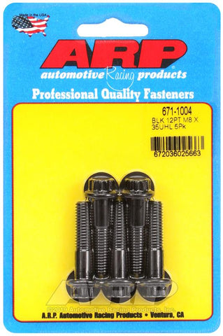 ARP M8 x 1.25 x 35 12pt Black Oxide Bolts (5/pkg) #671-1004