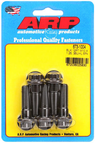 ARP M10 x 1.25 x 35 12pt Black Oxide Bolts (5/pkg) #673-1004