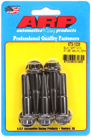 ARP M10 x 1.25 x 45 12pt Black Oxide Bolts (5/pkg) #673-1006