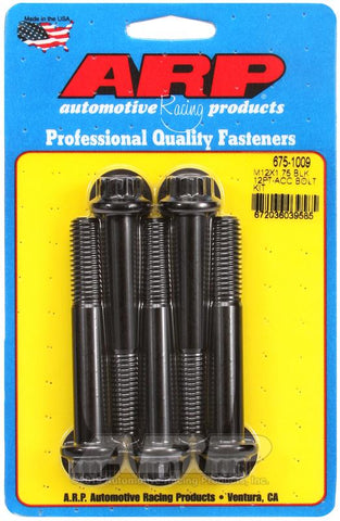 ARP M12 x 1.75 x 80 12pt Black Oxide Bolts (5/pkg) #675-1009