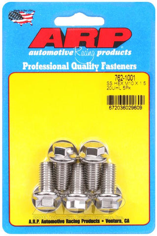 ARP M10 x 1.5 20mm UHL Hex SS Bolts (5/pkg) #762-1001