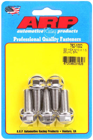 ARP M10 x 1.50 x 25 Hex SS Bolts (5/pkg) #762-1002