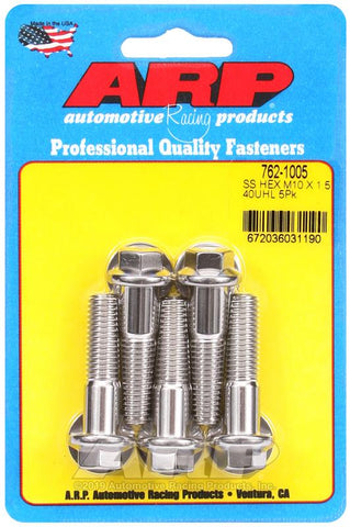 ARP M10 x 1.50 x 40 SS Hex Bolts (5/pkg) #762-1005