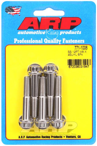 ARP M8 x 1.25 x 45 12pt Stainless Steel Bolts (Set of 5) #771-1006