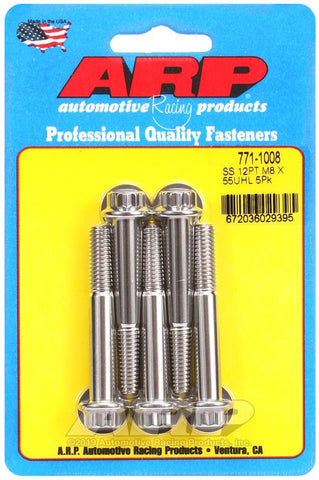 ARP M8 x 1.25 x 55mm UHL 12pt Stainless Steel Bolts (Set of 5) #771-1008