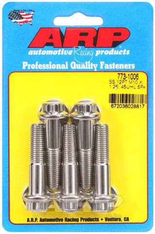 ARP M10 x 1.25 x 45 12pt Stainless Steel Bolts (Set of 5) #773-1006