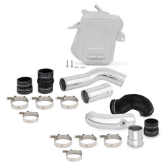 Mishimoto 11-16 Ford 6.7L Powerstroke Air-To-Water Intercooler Kit - Wrinkle Silverw/ Polished Pipes