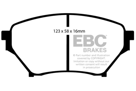 EBC 01-03 Mazda Miata MX5 1.8 (Sports Suspension) Greenstuff Front Brake Pads