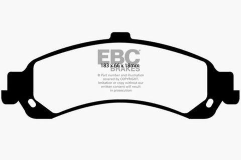 EBC 02 Cadillac Escalade 5.3 (PBR rear caliper) Extra Duty Rear Brake Pads