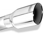 Borla Universal Polished Tip Single Round Rolled Angle-Cut w/Clamp