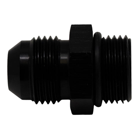 DeatschWerks 8AN ORB Male to 8AN Male Flare Adapter (Incl O-Ring) - Anodized Matte Black