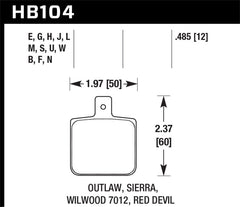 Hawk Sierra/Outlaw/Wilwood HP+ Street Brake Pads