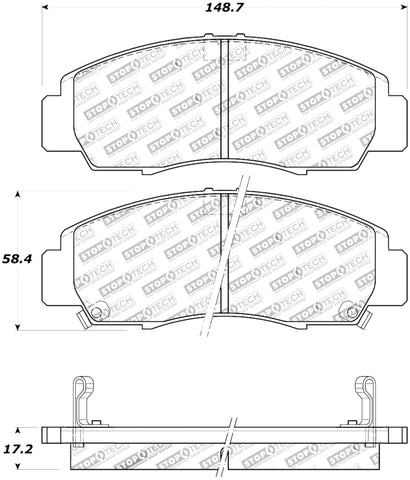 StopTech Street Touring 04-09 Acura TSX / 09 Accord V6 Coupe ONLY Front Brake Pads