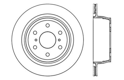StopTech 05-10 GMC Sierra (w/ Rear Drum) / 07-09 GMC Yukon Rear Right Slotted & Drilled Rotor