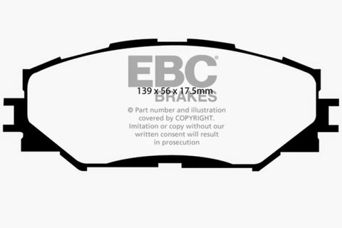 EBC 10-12 Lexus HS250h 2.4 Hybrid Yellowstuff Front Brake Pads