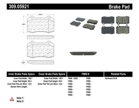 StopTech Performance 00-06 Jaguar S Typre R / XJ R / XJR-S / XJ Sport Rear Brake Pads