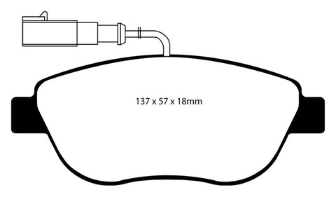 EBC 12+ Fiat 500 1.4 Turbo Abarth Greenstuff Front Brake Pads