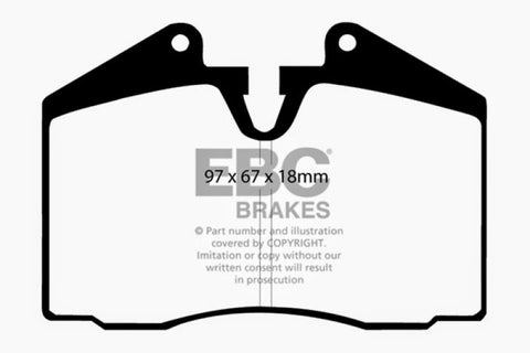 EBC 89-95 Ferrari 348 3.4 Redstuff Front/Rear Brake Pads (Axle Set Only)