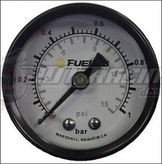 Fuelab 1.5in Carb Fuel Pressure Gauge - Range 0-15 PSI (Dual Bar/PSI Scale)