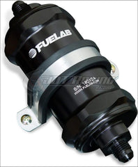 Fuelab 818 In-Line Fuel Filter Standard -6AN In/Out 40 Micron Stainless - Black