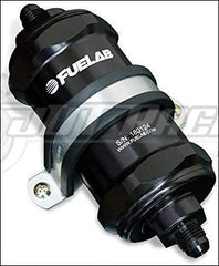 Fuelab 818 In-Line Fuel Filter Standard -8AN In/Out 40 Micron Stainless - Black