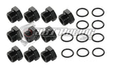 JDT Racing 8AN ORB Hex Head Block Off Port Plug with O-Ring, Black Aluminum AN8 AN Fitting (10 Pack)