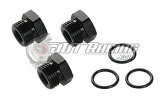 JDT Racing 10AN ORB Hex Head Block Off Port Plug with O-Ring, Black Aluminum AN 10 Fitting (3 Pack)