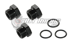 JDT Racing 6AN ORB Hex Head Block Off Port Plug with O-Ring, Black Aluminum AN6 AN Fitting (3 Pack)