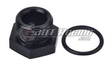 JDT Racing 6AN ORB Hex Head Block Off Port Plug with O-Ring, Black Aluminum AN6 AN Fitting