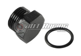 JDT Racing 3AN ORB Hex Head Block Off Port Plug with O-Ring, Black Aluminum AN3 AN Fitting