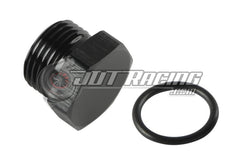 JDT Racing 10AN ORB Hex Head Block Off Port Plug with O-Ring, Black Aluminum AN 10 Fitting