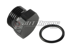 JDT Racing 6AN ORB Hex Head Block Off Port Plug with O-Ring, Black Aluminum AN6 AN Fitting