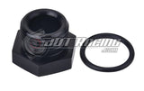 JDT Racing 4AN ORB Hex Head Block Off Port Plug with O-Ring, Black Aluminum AN4 AN Fitting (2 Pack)