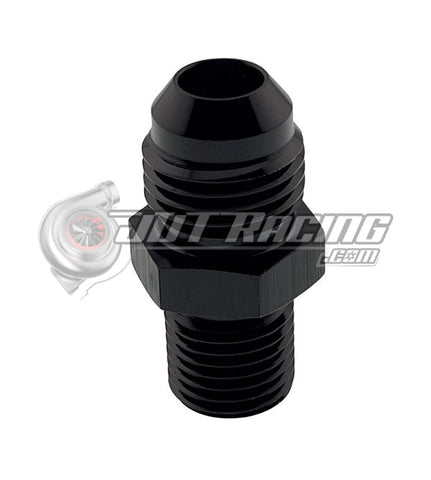 JDT Racing AN6 6AN Male to M12 x 1.25 Male Metric Adapter Fitting, Black Straight Aluminum